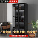 Zhong Zhanggui wine cabinet display cabinet household glass wine cabinet living room wall custom light luxury storage cabinet 2025 new sideboard installation included 0 level 1.8 thickened plate three doors 100x40x