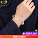 Genomanman White Crystal Pixiu Bracelet Men's Pixiu Bracelet Men's Year of Life Amulet Pichu Gift Beads 14mm