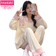 Pajamas modal pour les femmes en automne à manches longues Cardigan à manches longues Suit pour les femmes d'automne 2024 Nouveau dessin animé Spring Automne Hiver Home Clothing 3882 2xl [135-160jin [Jin est égal à 0,5 kg]]]