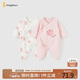 童泰（TONGTAI）婴儿连体衣春秋季纯棉衣服初生宝宝蝴蝶哈衣爬服和尚服粉色52cm