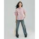 Demana Cool Gray Pink Shirt Women's Tall Loose Slim Layer Versatile Shirt Women Gray Pink M