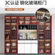 The shopkeeper in the living room wine cabinet display cabinet against the wall 2025 solid wood light luxury tea and wine cabinet storage cabinet with glass door 80A+120A/grey door free delivery