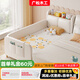 Guangsong Woodworking Spot Package Installation Children's Spliced Bed Cream Storage Bed Solid Wood Widened Bedside Bed Spliced Bed Customized Baby Crib Three-Side Guardrail 200*100+Infant Grade Mattress Without Storage