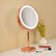 DYQT Liftable LED Makeup Mirror Double-sided Makeup Mirror with Light Desktop Mirror Desktop Light Beauty Mirror Adjustable Brightness 7-inch Straight Rod Flat + 5x Magnification Rechargeable Three-tone Lighting