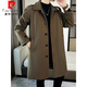 Pierre Cardin men's loose mid-length versatile single-breasted woolen coat new autumn and winter comfortable casual windbreaker handsome coat black L