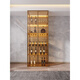 Yusenyi wall-mounted custom glass wine cabinet wine cabinet brushed gold display cabinet brushed gold + tea glass 800x2000 including wine glass holder
