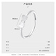 Wanfulong platinum ring pt950 women's bow couple wedding proposal plain ring platinum ring gift for girlfriend, live mouth adjustable ring size 2.06g