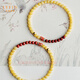 La Yun Feiyin Beeswax Bracelet Women's Slim Beads Purple Gold Sand Imperial Cinnabar Koi Bracelet 4MM (with certificate)