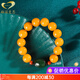 GONMCEAN Chicken Fat Yellow Beeswax Bracelet Raw Stone Amber Bracelet Single Circle Simple Baltic Sea Gift for Men and Women 13mm 12.5-Beads