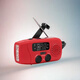 Kingstein hand-cranked generator, multifunctional solar power bank, radio, emergency preparedness, hand-cranked flashlight, rechargeable mobile phone, red