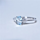 Moyun Aquamarine Egg-shaped Ring for Women Platinum Blue Topaz Oval Ring Sterling Silver Diamond Fashion Couple Gift Trend Zircon Sterling Silver Ring