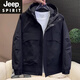 JEEP SPIRIT high-end hooded jacket for men 2025 autumn and winter trendy brand handsome jacket 2025 new men's thin cotton top black (spring and autumn) M recommended weight 100-120Jin Jin equals 0.5 kg