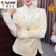 Woodpecker (TUCANO) Chinese style new Chinese style retro velvet jacquard bottoming shirt for women spring and autumn warm slimming temperament button top Champagne color (cotton warmth) XL recommended 85-110Jin Jin equals 0.5 kg