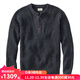 L.L.Bean Men's Long Sleeve Waffle Henley Sweater Organic Cotton Soft Warm Casual Daily TA525894 Faded Black S