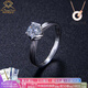 AVHE platinum white wedding three-gold ring D color carat diamond ring artificially cultivated diamond customized female wedding gift Chinese Valentine's Day platinum cultivated diamond ring-30 points D color/VVS 9-20 circle can be noted