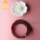 MARDOTG burgundy garnet bracelet for women with three circles and multiple circles crystal bracelet beeswax transfer bead gift three circles 5MM