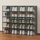 He Jiagong thickened shoe box storage box transparent foldable storage box plastic sneaker rack shoe cabinet drawer type space-saving artifact B type - 46.5 size transparent black buy 12 get 12 free, a total of 24 0x0x0cm