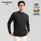 SHANSHAN Shanshan 100% sheep wool sweater winter new warm zodiac year red sweater round neck inner wear for men iron gray 2XL /185