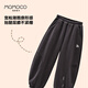 Mami Maca (MOMOCO) sweatpants for boys and girls, winter velvet thick children's knitted sweatpants 20 dark gray (boys) 130