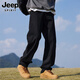 JEEP SPIRIT吉普牛仔裤男士秋冬季直筒裤子男美式宽松休闲裤 黑色 XL