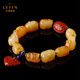 Layun Feiyin Beeswax Pixiu Bracelet for Men and Women Single Circle Amber Bracelet South Red Ruyi Lock Bracelet Light Luxury Gift About 8*14mm
