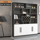 Yusenyi wine cabinet against the wall living room home red wine storage cabinet modern simple wine cabinet sideboard integrated entrance cabinet customization 200*200*30 modern door 4 doors gray white double door