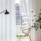 Curtain gauze curtain light-transmitting opaque gauze bay window white gauze balcony gauze partition living room semi-blackout window gauze white fabric thickened tangled gauze-white width 1.0*height 1.3 hook style one piece