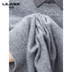 Lilan men's shirt collar fake two-piece woolen sweater round neck thickened casual top new middle-aged business sweater fake black thickened M (165)