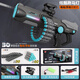 Magmeng toy gun children's toy boy rocket launcher soft bullet gun 7-14 years old 10 year old boy birthday gift New Year's gift rechargeable version manual continuous fire gray light + 30 shells + 60 soft bullets gift box Children's Day gift new toy gun for children