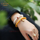 La Yun Feiyin original stone amber beeswax bracelet for women's birth year gift chicken oil yellow bracelet for girlfriend, wife, mother, birth Buddha heart mantra (rabbit) bead sutra 8mm