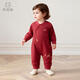 Good Bear Sheep Wool Infant Jumpsuits Men's and Women's Pajamas Red One-Year-Old Rompers Spring and Autumn Home Clothes