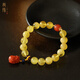 Longyin Beeswax 10mm Single Circle Buddha Beads Gold Twisted Honey Amber Bracelet Nanhong Pixiu Red Agate Women's Birthday Gift YJ 10mm