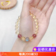Gnomanman Brazilian Citrine Bracelet Women's Colorful Crystal Bracelet Valentine's Day Gift Beads 6mm