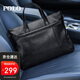 POLO briefcase men's soft leather business handbag 14/15 inch computer bag business trip briefcase meeting document bag