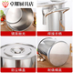 Baishengniu 304 stainless steel barrel commercial barrel large capacity soup barrel with lid soup pot rice barrel water storage barrel oil barrel 32L diameter 35 height 35 capacity approx.