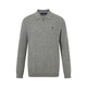 POLOWALK 5A Antibacterial Anti-mite Men's Wool Sweater 2025 Winter New Arrival 100% Sheep Wool Top Floral Gray M 170/M
