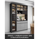 The shopkeeper in the living room wine cabinet display cabinet against the wall 2025 solid wood light luxury tea wine cabinet storage cabinet with glass door 40A+120A/grey door free delivery