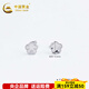CHINA GOLD platinum lucky five-petal flower earrings platinum ear studs and ear buckles about 2.7g