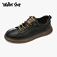 Walker Shop Casual Shoes Men's Breathable Elastic Strap High Quality Cowhide Business Shoes Trendy Shoes Casual Leather Shoes Black 41