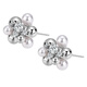 Lnieer925 Silver Needle Zircon Pearl Earrings Women's Light Luxury High-Quality Temperament Versatile Earrings 2025 New Autumn and Winter Earrings Zircon Pearl Flower Ball Earrings 925 Silver Needle