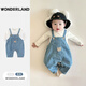Babotu baby clothing for men and women spring baby one-piece suit autumn 0-3-6 months newborn overalls two-piece set blue bear overalls suit 73 cm_recommended 63-70 cm