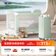 ABCMOKOO Sola Folding Crib Spliced Large Bed Multifunctional Newborn Movable Baby Bed - Morandi Green AIR Model