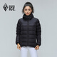 黑冰户外薄款鹅绒600蓬连帽女款防风保暖通勤羽绒服FDE8162 黑色 M