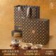 Wanqiantang (Edenus) jointly branded Shaanxi Libo high-end complete set of tea sets, ceramic household covered bowl set, tea cup, accompanying gift box, Tang Dynasty golden bowl, as a gift (white sand glaze) 1 covered bowl, 1 bowl holder, 2 cups and 2 saucers
