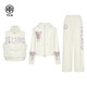 TCH vest suit for women 25 years autumn and winter fashion hot diamond design versatile warm temperament elegant style three-piece set beige M 90-120Jin Jin equals 0.5 kg