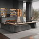 Yaqing Luxury Boss Table Office Desk and Chair Combination Simple Modern Leadership Furniture Managing Director's Office Desk Executive E0 Level Environmentally Friendly 2.0 Meter Luxury Boss Table