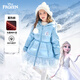 Disney 90 Velvet Elsa Princess Girls' Down Jacket Baby 2026 Winter New Warm Thickened Children's Mid-Length Mesh
