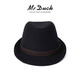 Mr DUCK woven light pure wool comfortable foldable top hat thickened quilted warm gentleman's hat men's winter jazz hat shadow black (100% merino wool)-MW562103 L (suitable for 57-58cm head circumference)