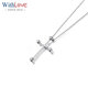 WithLove Weiaipinyue White 18K Gold Personalized Simple Diamond Pendant Women's Cross Necklace Pt950 Platinum/Ready Stock (Free S925 Silver Chain)