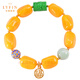 La Yun Feiyin Follow-up Chicken Fat Yellow Beeswax Bracelet Women's Accessories Amber Old Honey Single Circle Bracelet Lutong Jasper Hand Jewelry